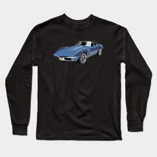 Vintage Blue Sport Car Long Sleeve T-Shirt